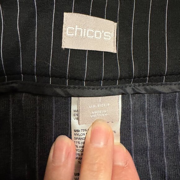 Chico's black and white stripe slacks (size 1) - Picture 4 of 5